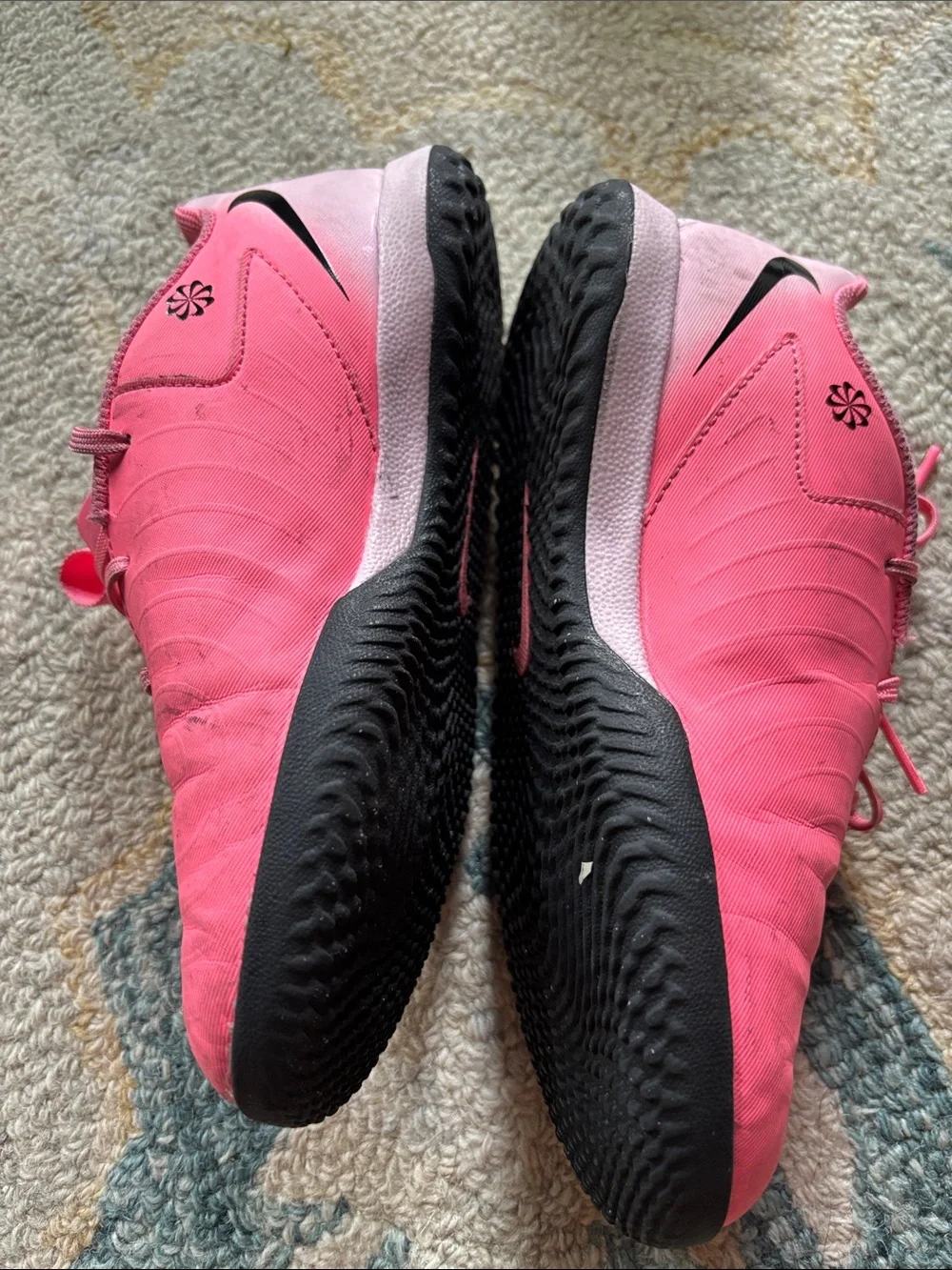 Nike Kids Hot Pink Lace-Up Athletic Sneakers with Black Swoosh